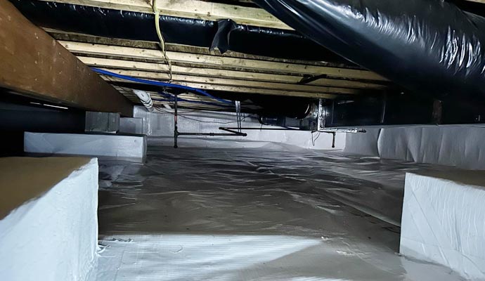 Newly encapsulated crawl space