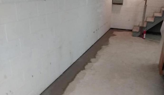 Water damage in basement