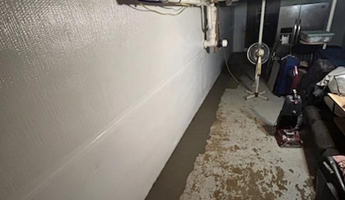 Waterproofed basement