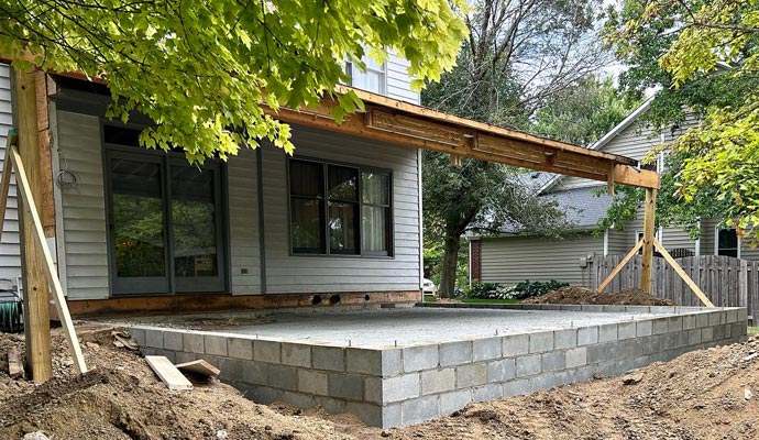 Foundation maintenance in progress